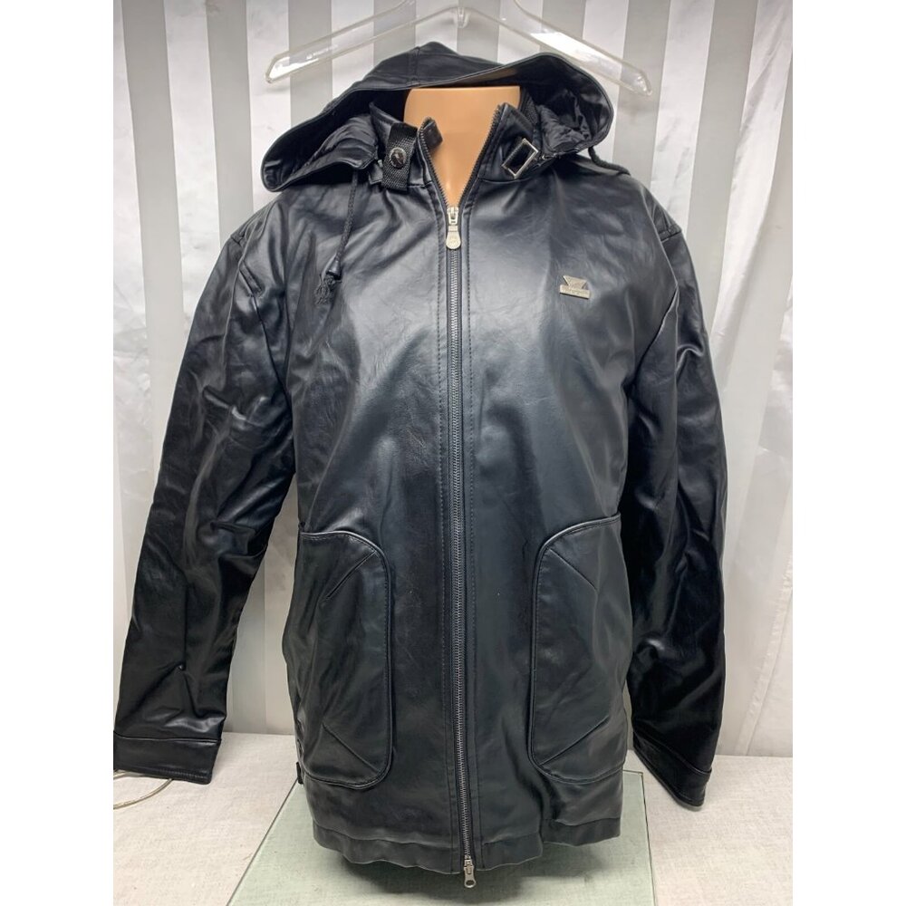 SOLD New R Rosso Black & Gold Leather Jacket Large Italy